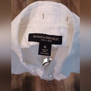 Mens Banana Republic Linen short sleeve button-down